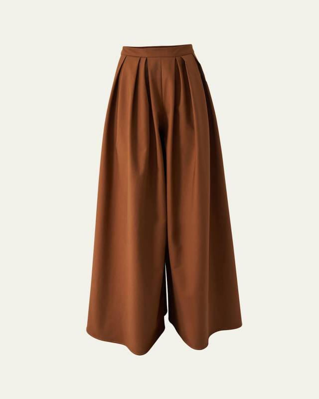 Pleated Wide-Leg Palazzo Pants